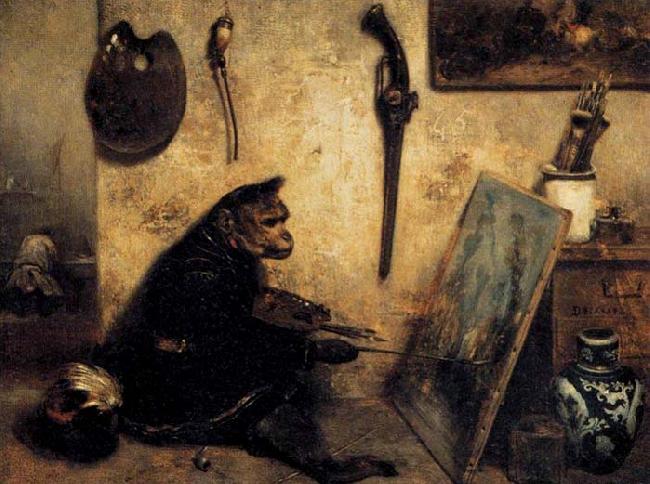 Alexandre Gabriel Decamps The Monkey Painter